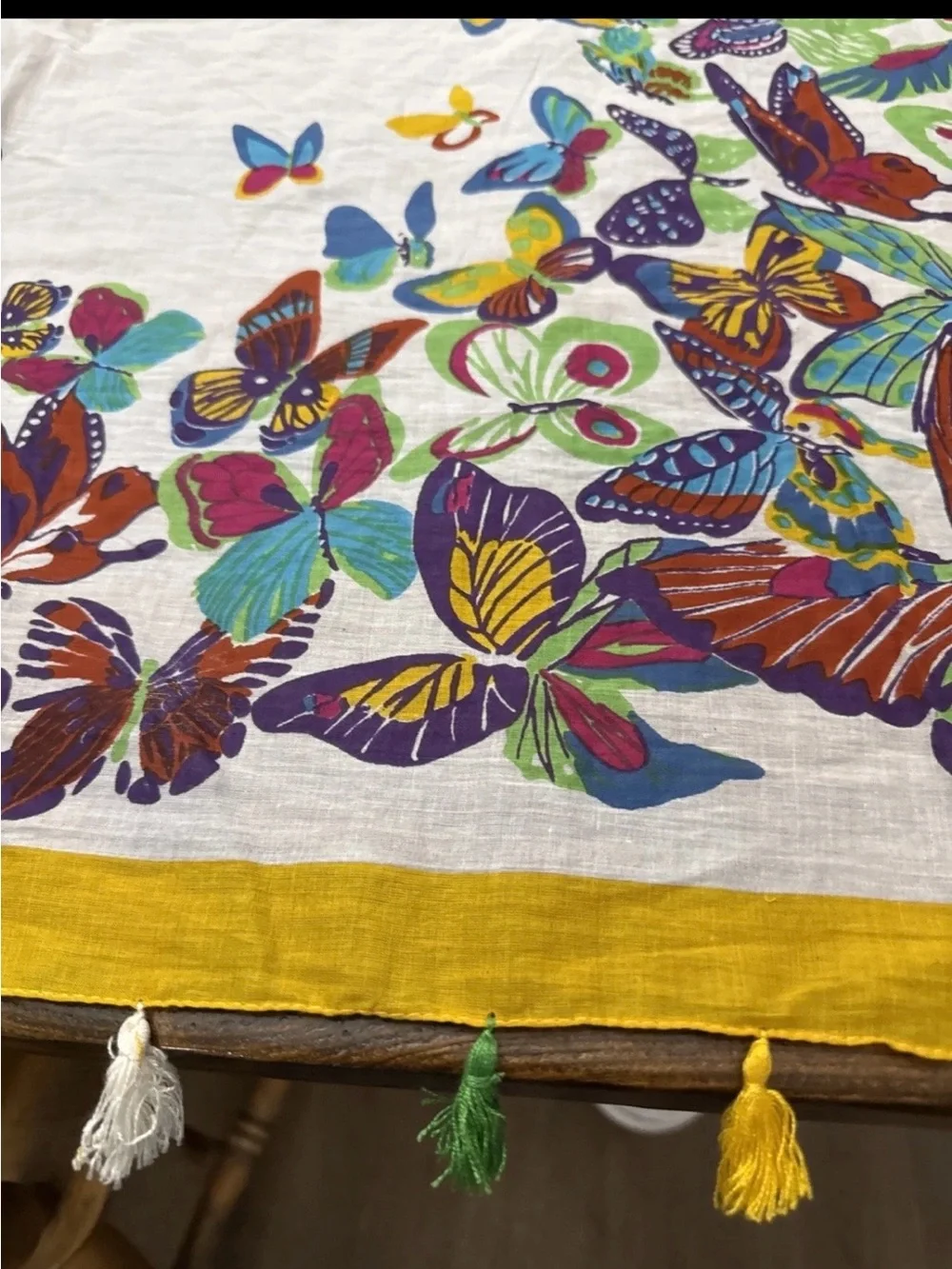 Toko Butterfly Border Lightweight Cotton Scarf 🧣